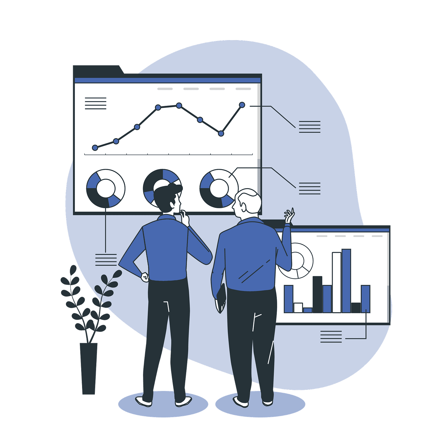 Reporting and Analytics vector illustration