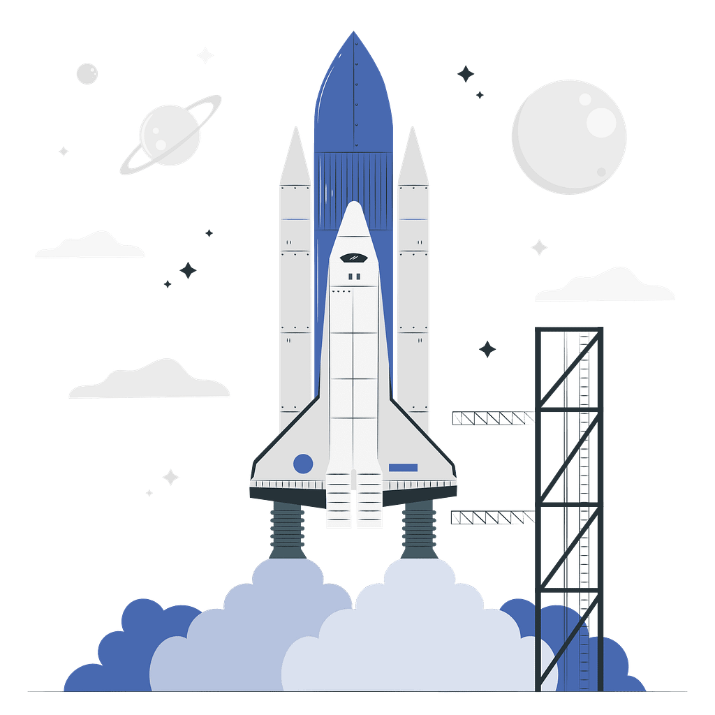 Rocket launch vector illustration