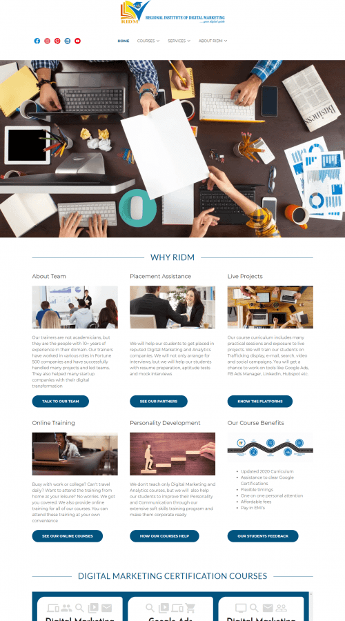 RIDM Website Homepage Snap